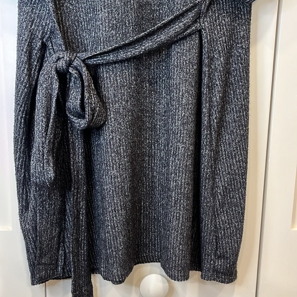 👚Urban Outfitters Soft Cozy Ribbed Tie Wrap Sweater Mini Dress Size(M)Blk - Picture 5 of 8